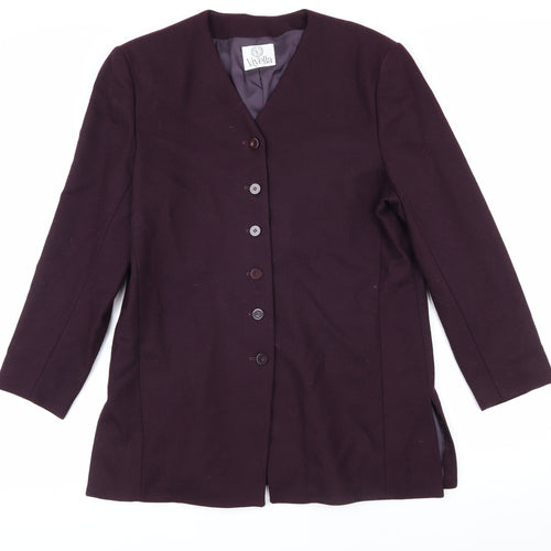 Viyella Womens Purple Jacket Blazer Size 14 Button