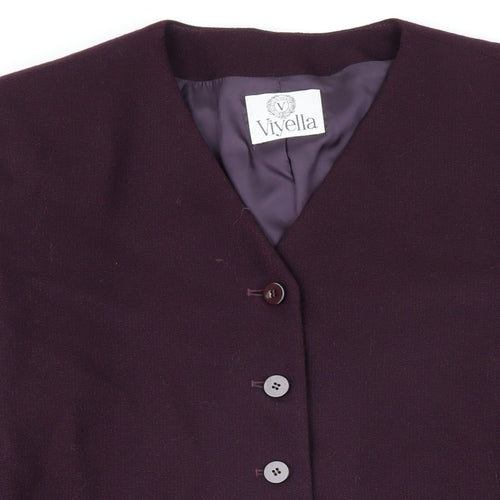 Viyella Womens Purple Jacket Blazer Size 14 Button