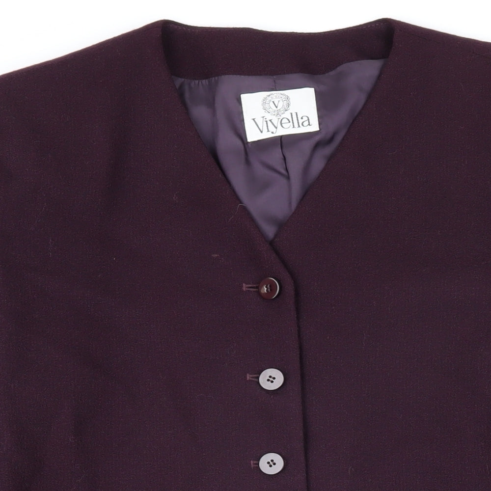 Viyella Womens Purple Jacket Blazer Size 14 Button