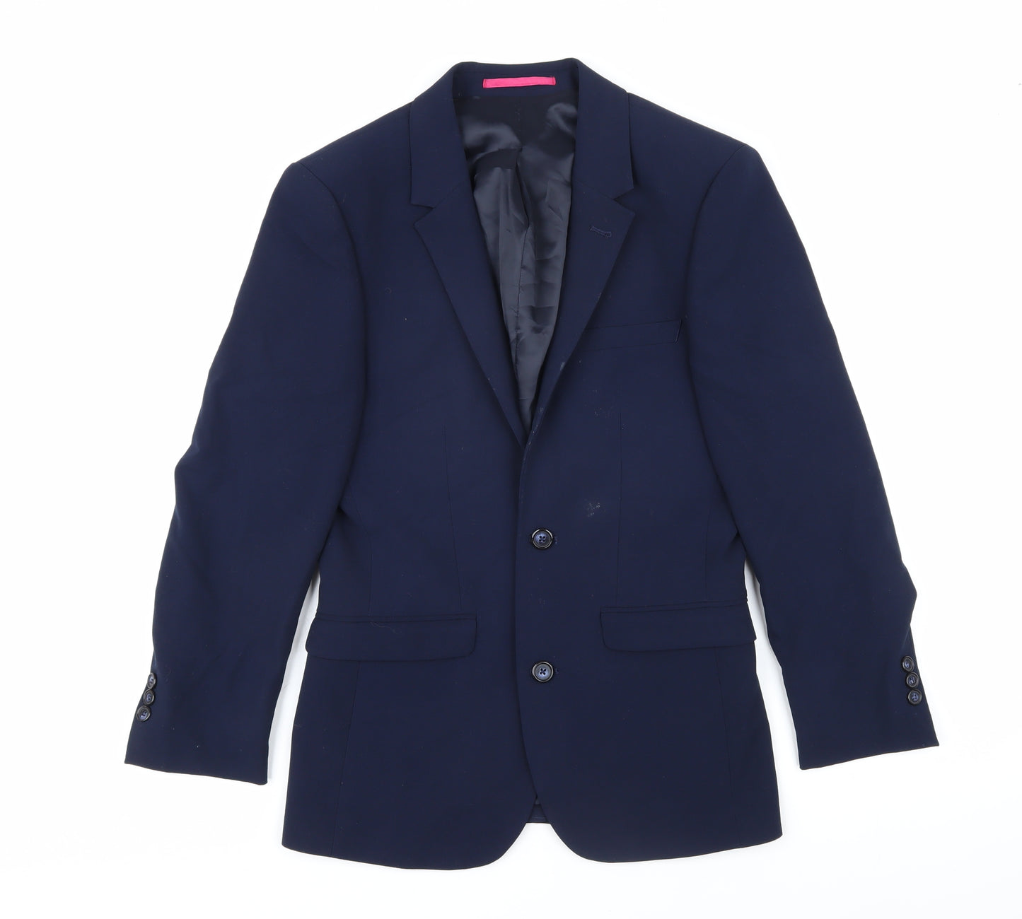 OneSix5ive Mens Blue Polyester Jacket Blazer Size 34 Regular