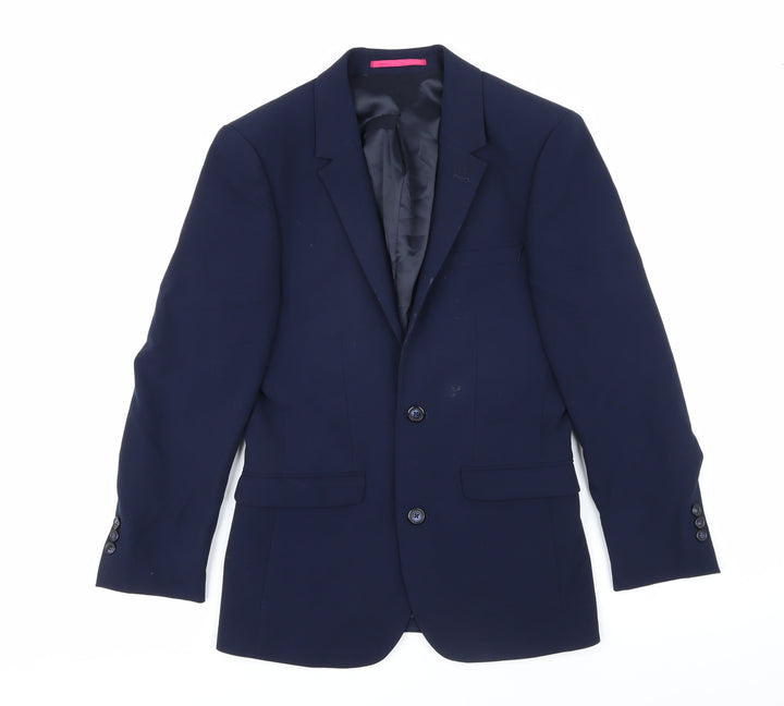 OneSix5ive Mens Blue Polyester Jacket Blazer Size 34 Regular