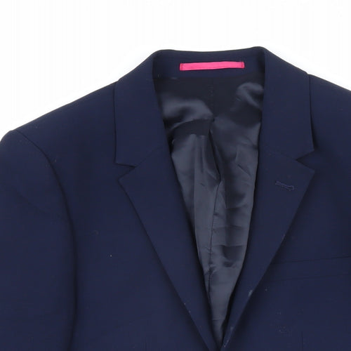 OneSix5ive Mens Blue Polyester Jacket Blazer Size 34 Regular