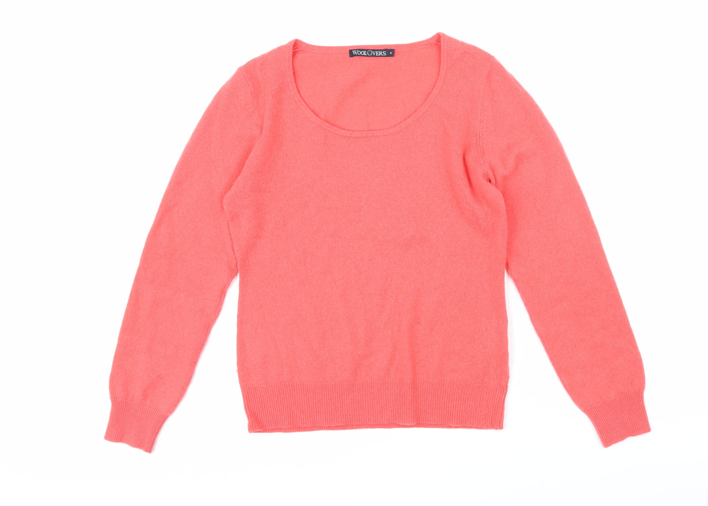 Woolovers Womens Pink Scoop Neck Wool Pullover Jumper Size S