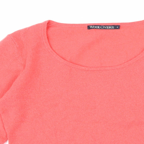 Woolovers Womens Pink Scoop Neck Wool Pullover Jumper Size S