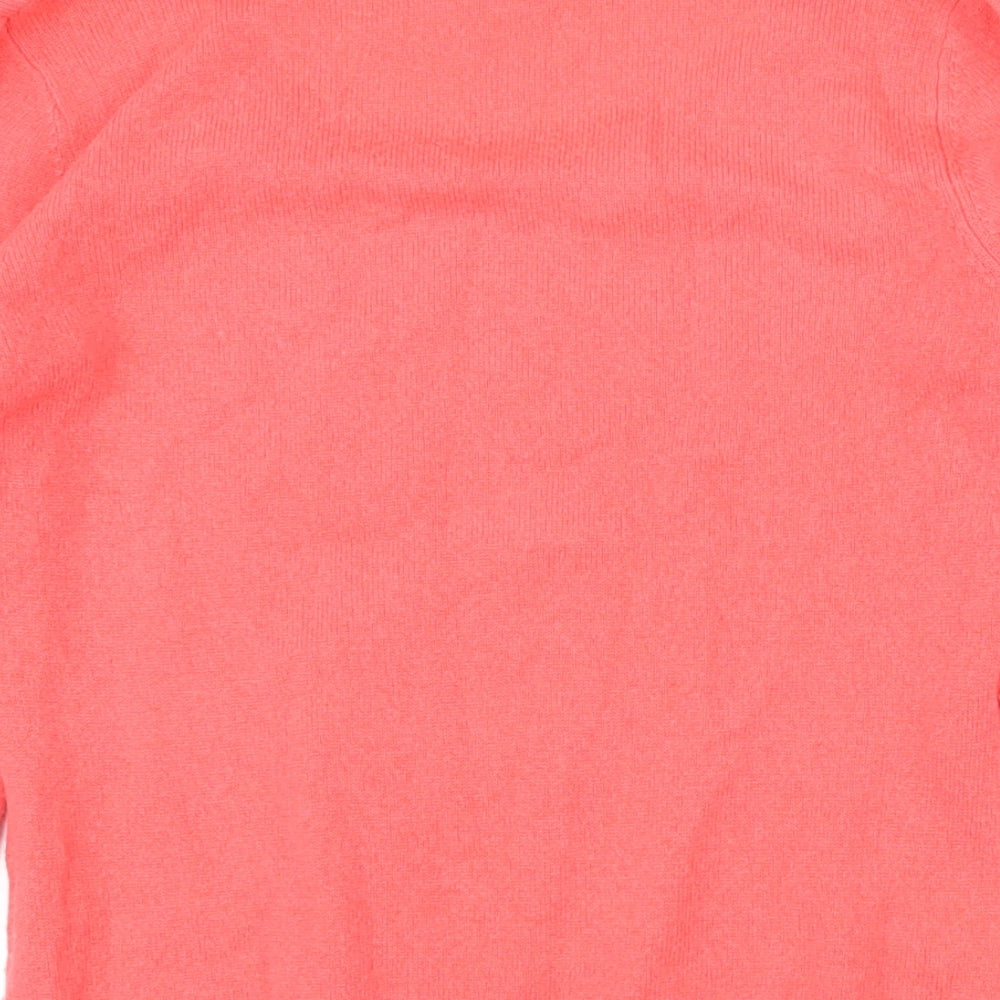 Woolovers Womens Pink Scoop Neck Wool Pullover Jumper Size S