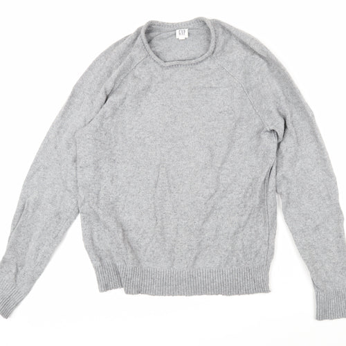 Gap Womens Grey Round Neck Wool Pullover Jumper Size M