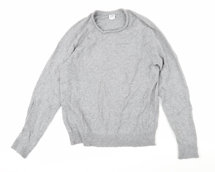 Gap Womens Grey Round Neck Wool Pullover Jumper Size M