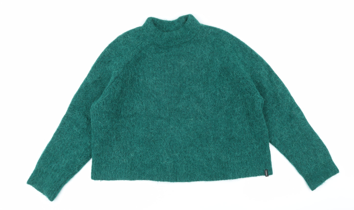 Superdry Womens Green Mock Neck Wool Blend Pullover Jumper Size 12
