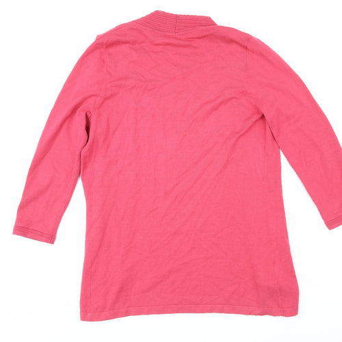 CC Womens Pink V-Neck Viscose Cardigan Jumper Size S