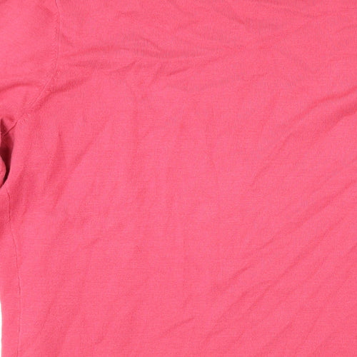 CC Womens Pink V-Neck Viscose Cardigan Jumper Size S