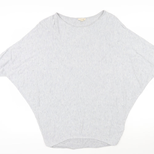 Phase Eight Womens Grey Boat Neck Herringbone Viscose Pullover Jumper Size S