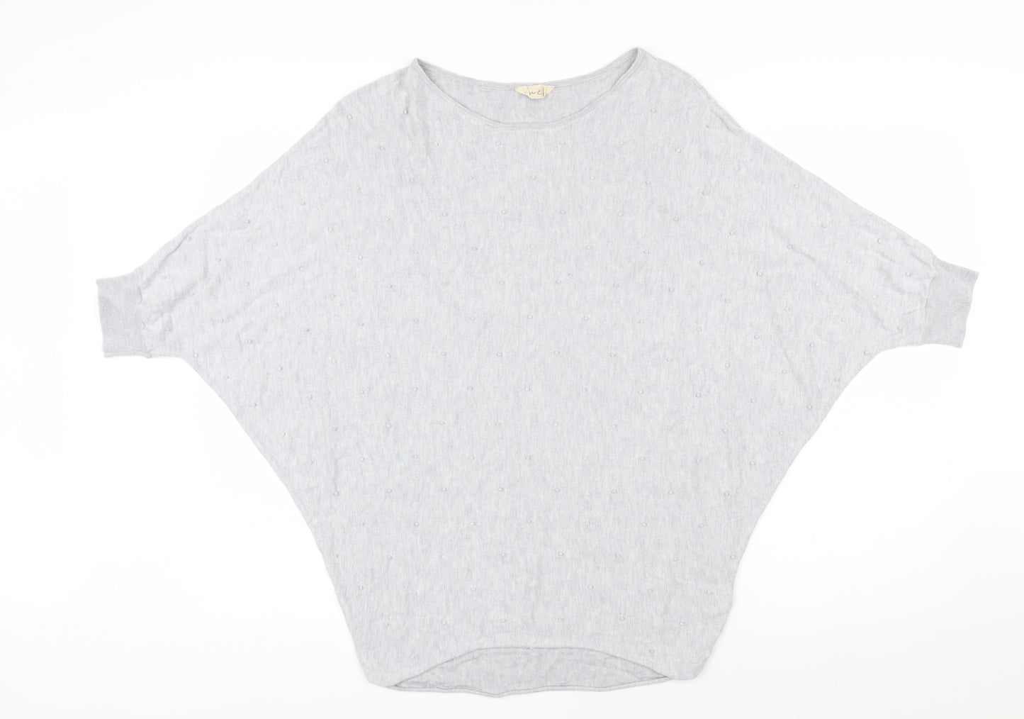 Phase Eight Womens Grey Boat Neck Herringbone Viscose Pullover Jumper Size S