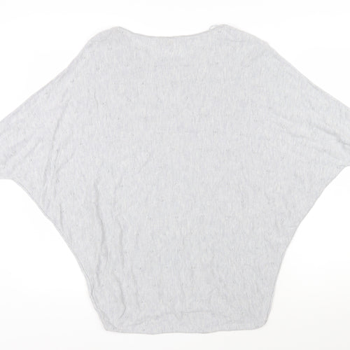Phase Eight Womens Grey Boat Neck Herringbone Viscose Pullover Jumper Size S