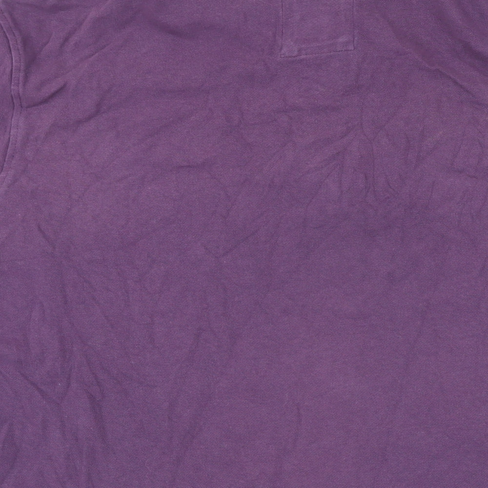 Crew Clothing Mens Purple 100% Cotton Polo Size XL Collared Button