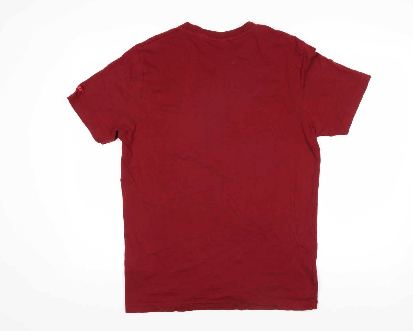 Hitek Mens Red Cotton T-Shirt Size L Round Neck - Mountains are calling Native forest adventure club