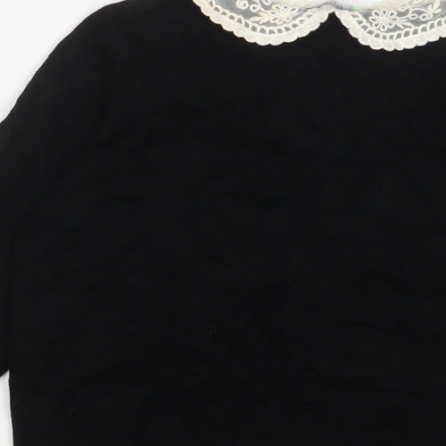 Marks and Spencer Womens Black Collared Viscose Cardigan Jumper Size 16 - Button up