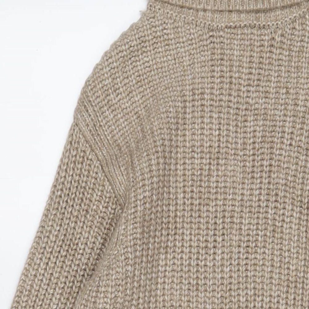 Marks and Spencer Womens Brown Polyester Jumper Dress Size S Roll Neck Pullover