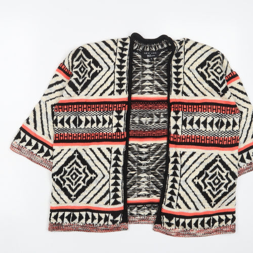 New Look Girls Multicoloured V-Neck Geometric Acrylic Cardigan Jumper Size S Pullover - Open