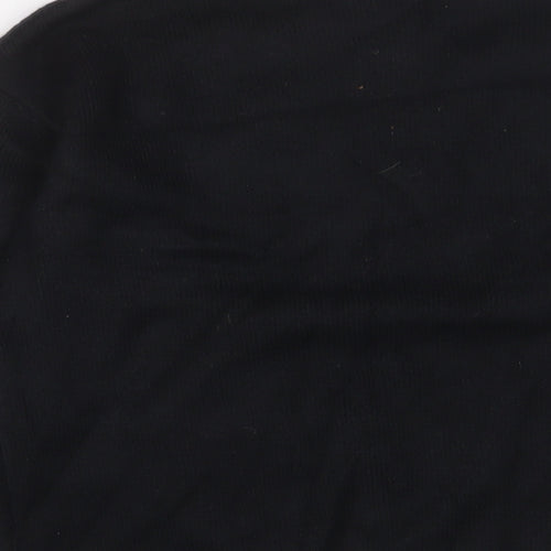 Marks and Spencer Womens Black Round Neck Fair Isle Polyester Pullover Jumper Size S - Sequins