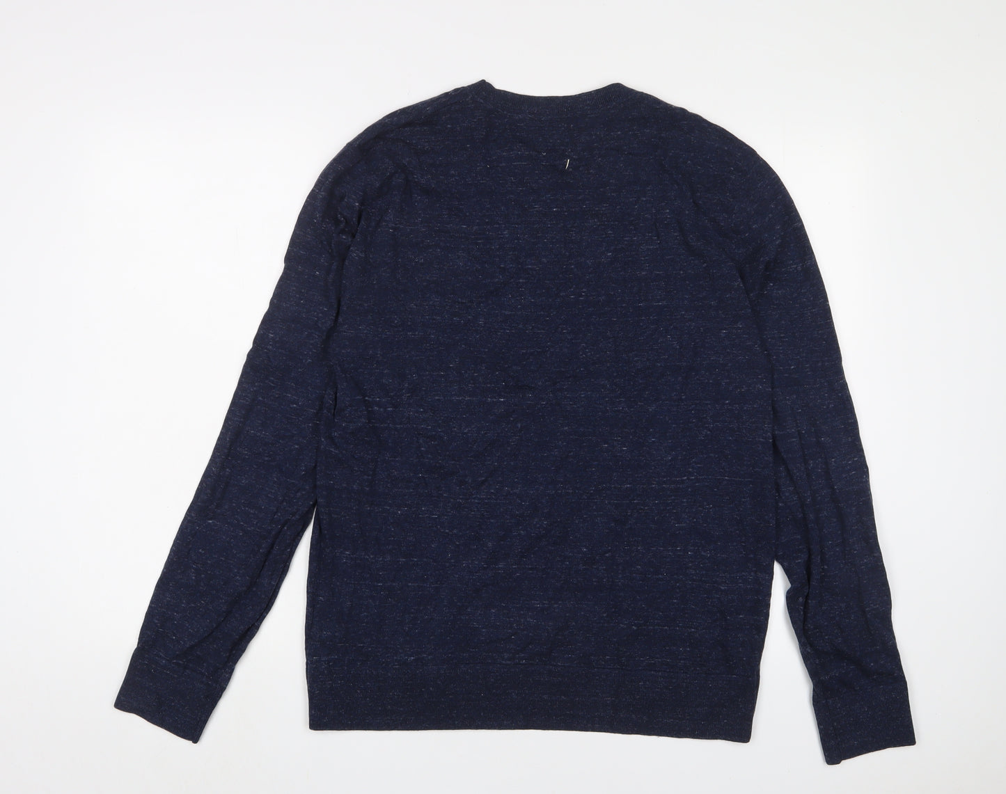 Gap Mens Blue Crew Neck Cotton Pullover Jumper Size L Long Sleeve