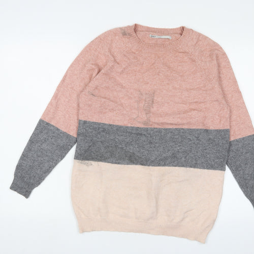Only Womens Multicoloured Crew Neck Striped Viscose Pullover Jumper Size S