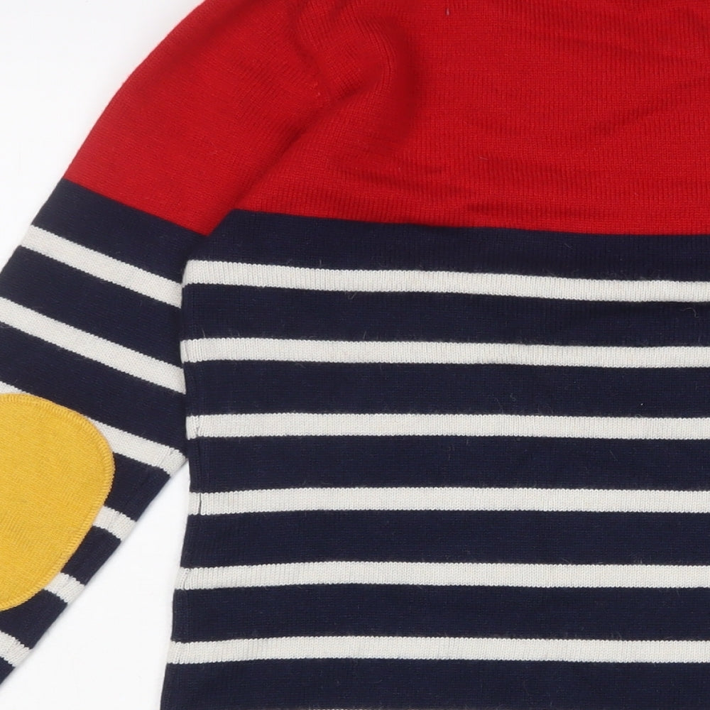 Joules Womens Multicoloured Striped Polyamide Jumper Dress Size 12 Crew Neck Pullover