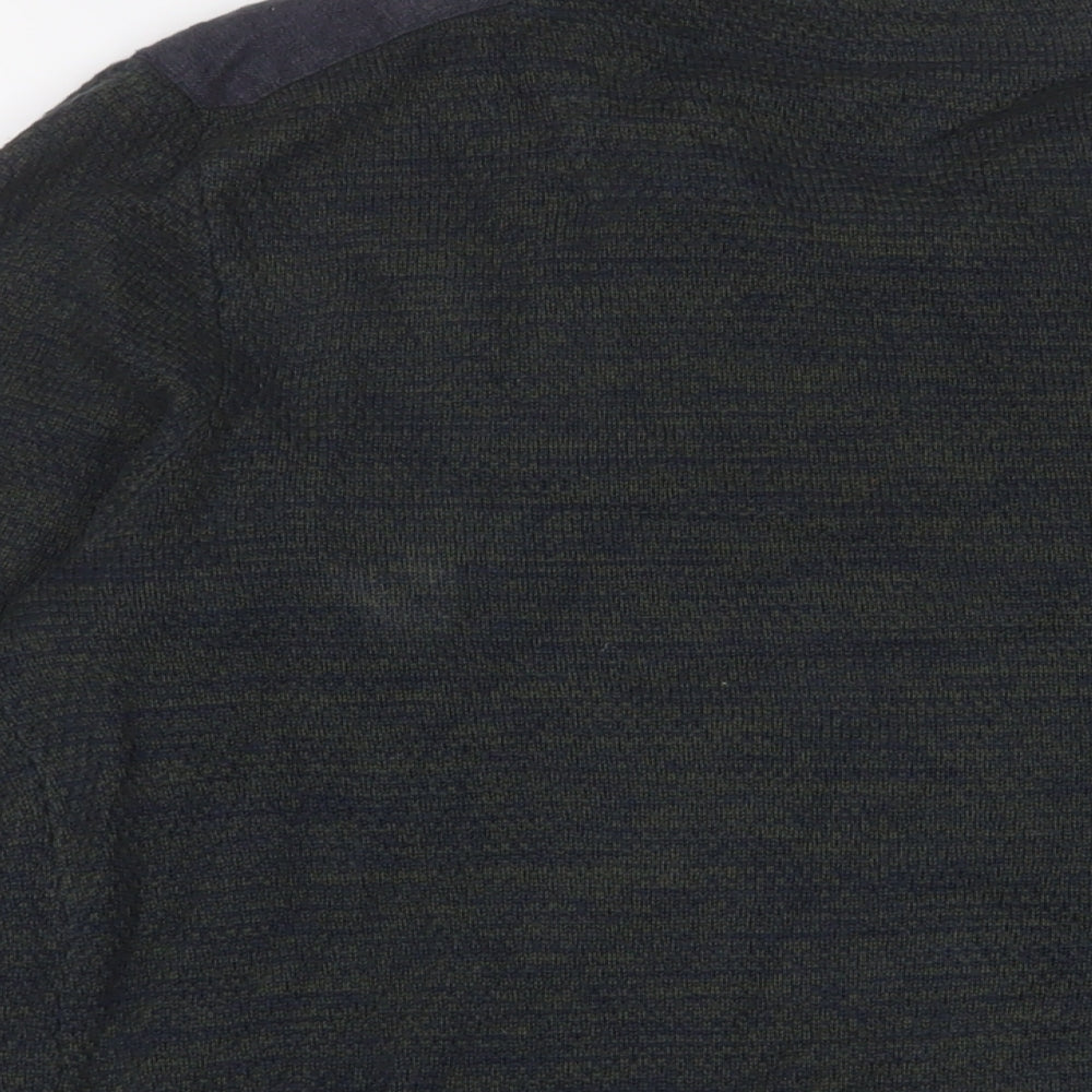 JACK & JONES Mens Green Crew Neck Cotton Pullover Jumper Size M Long Sleeve - Logo, Embroidered