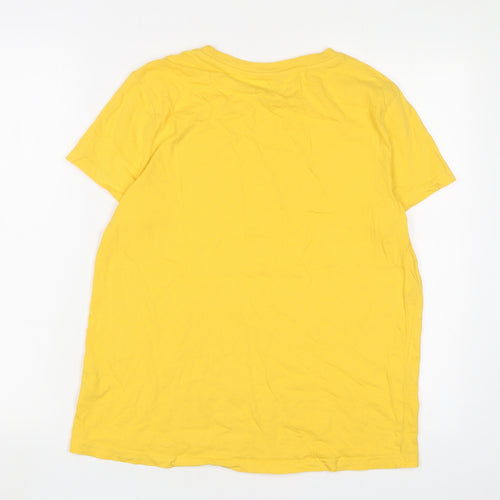 The Lion King Womens Yellow Cotton Basic T-Shirt Size S Crew Neck