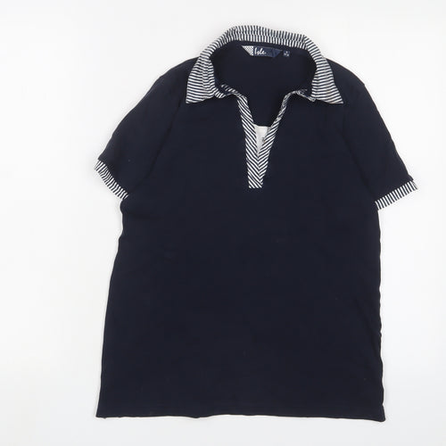 EWM Womens Blue Cotton Basic Polo Size S Collared - 10/12