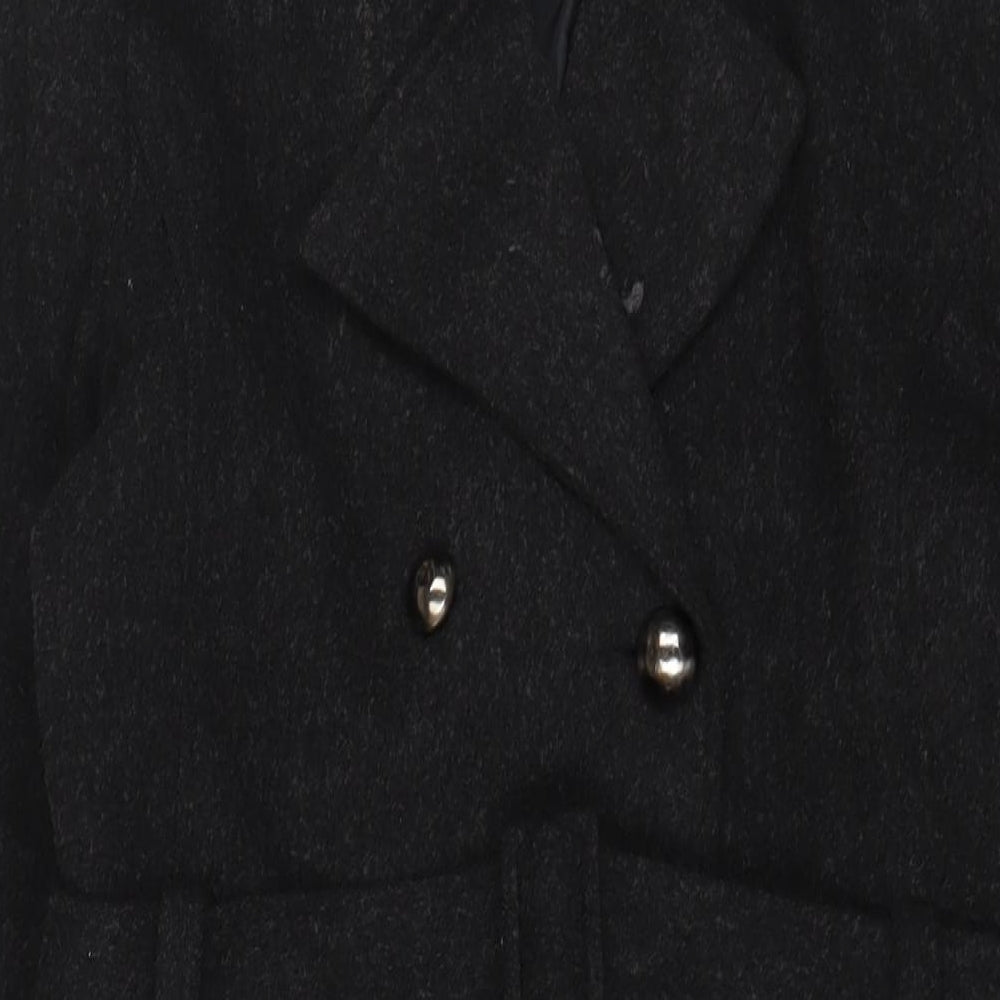 New York & Company Womens Grey Overcoat Coat Size 4 Button - Belted