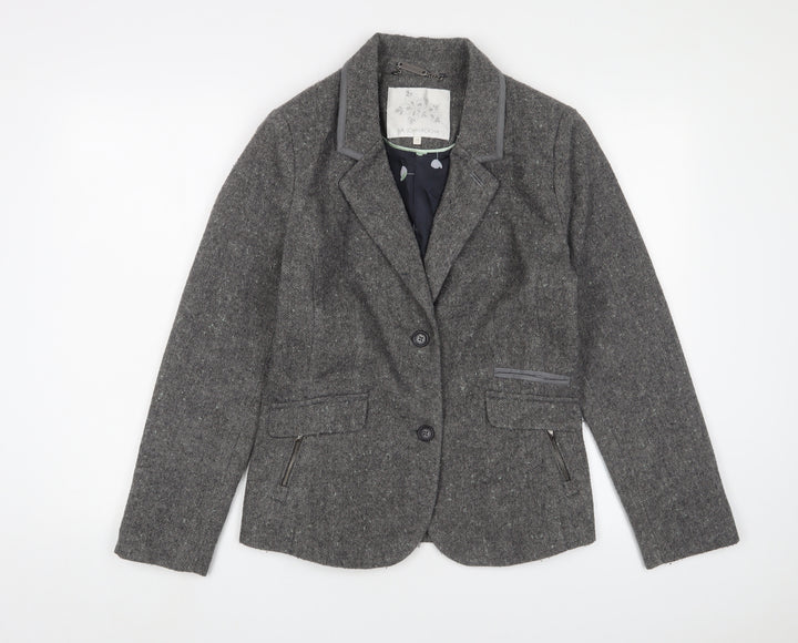 RJR.John Rocha Womens Grey Jacket Blazer Size 14 Button