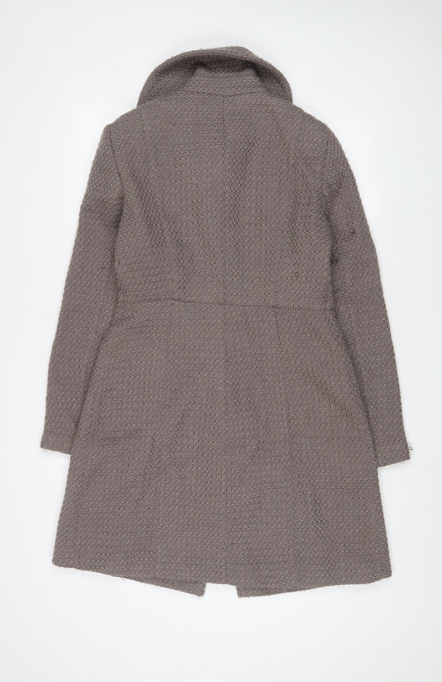 BHS Womens Brown Overcoat Coat Size 10 Button - Pockets