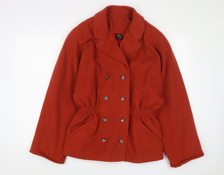 By Boules Womens Orange Jacket Size 10 Button