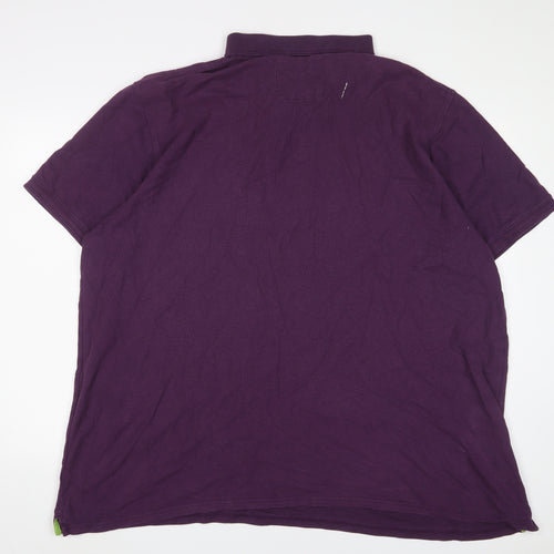 Maine Mens Purple Cotton Polo Size 3XL Collared Button