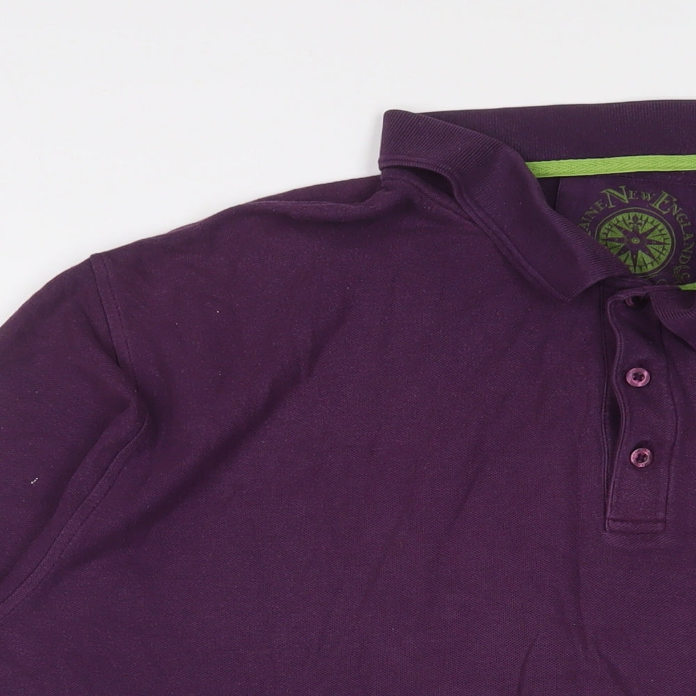 Maine Mens Purple Cotton Polo Size 3XL Collared Button