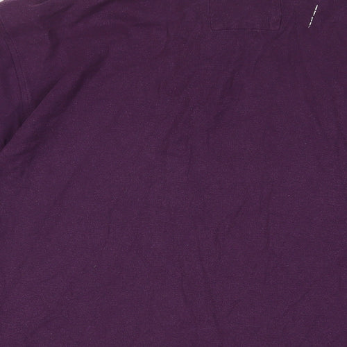 Maine Mens Purple Cotton Polo Size 3XL Collared Button