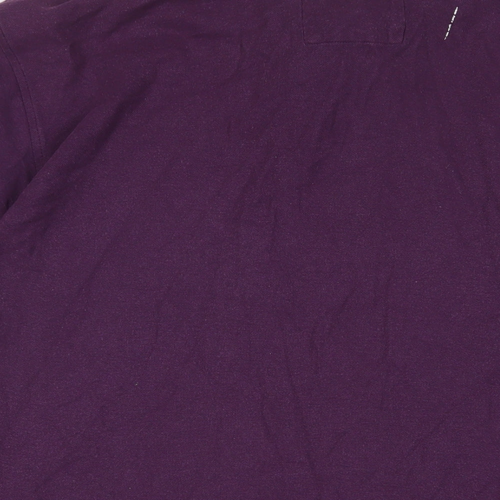 Maine Mens Purple Cotton Polo Size 3XL Collared Button