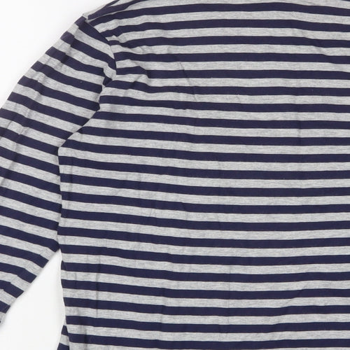 United Colors of Benetton Boys Gold Striped Cotton Basic Casual Size 11-12 Years Crew Neck Pullover - Logo, Embroidered
