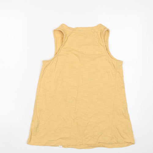 Fat Face Womens Yellow Cotton Basic Tank Size 8 Scoop Neck