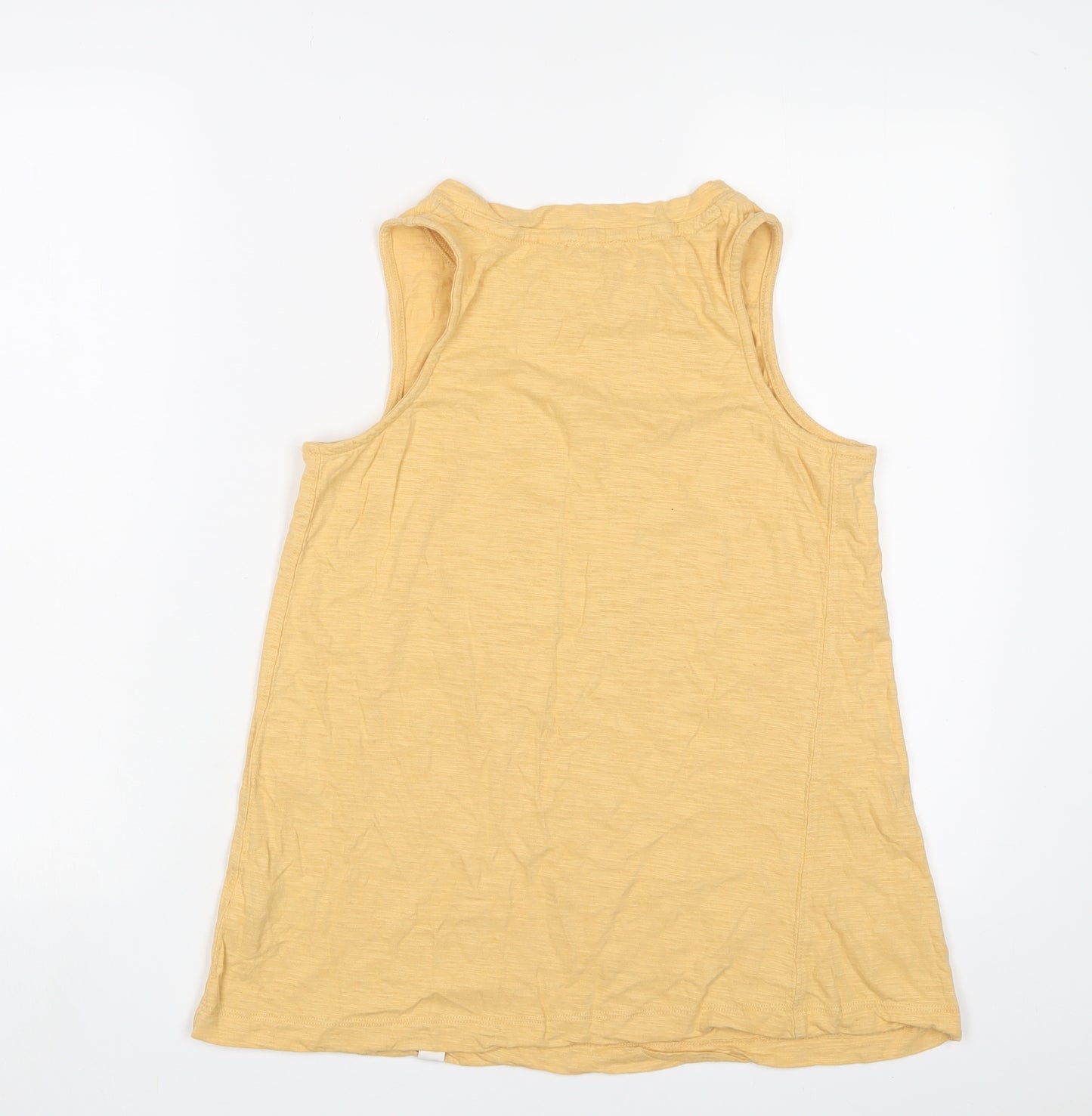 Fat Face Womens Yellow Cotton Basic Tank Size 8 Scoop Neck