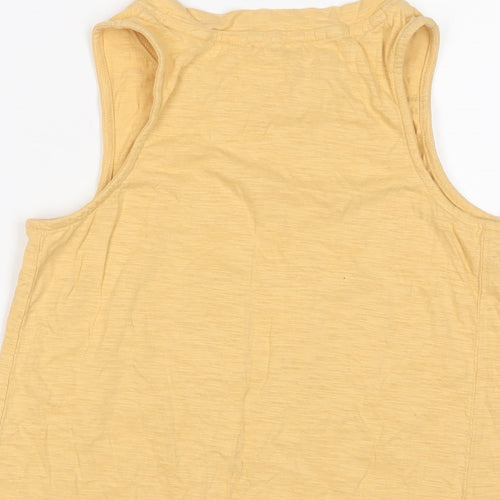 Fat Face Womens Yellow Cotton Basic Tank Size 8 Scoop Neck