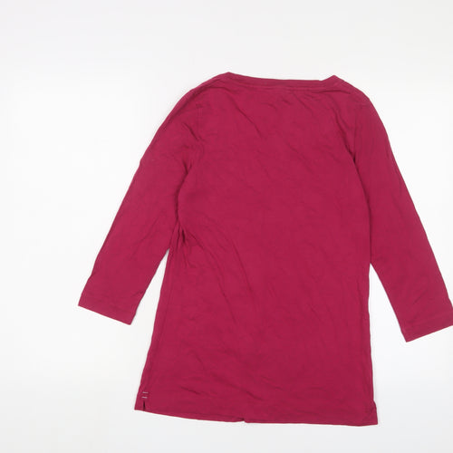 White Stuff Womens Purple Cotton Basic T-Shirt Size 10 Crew Neck