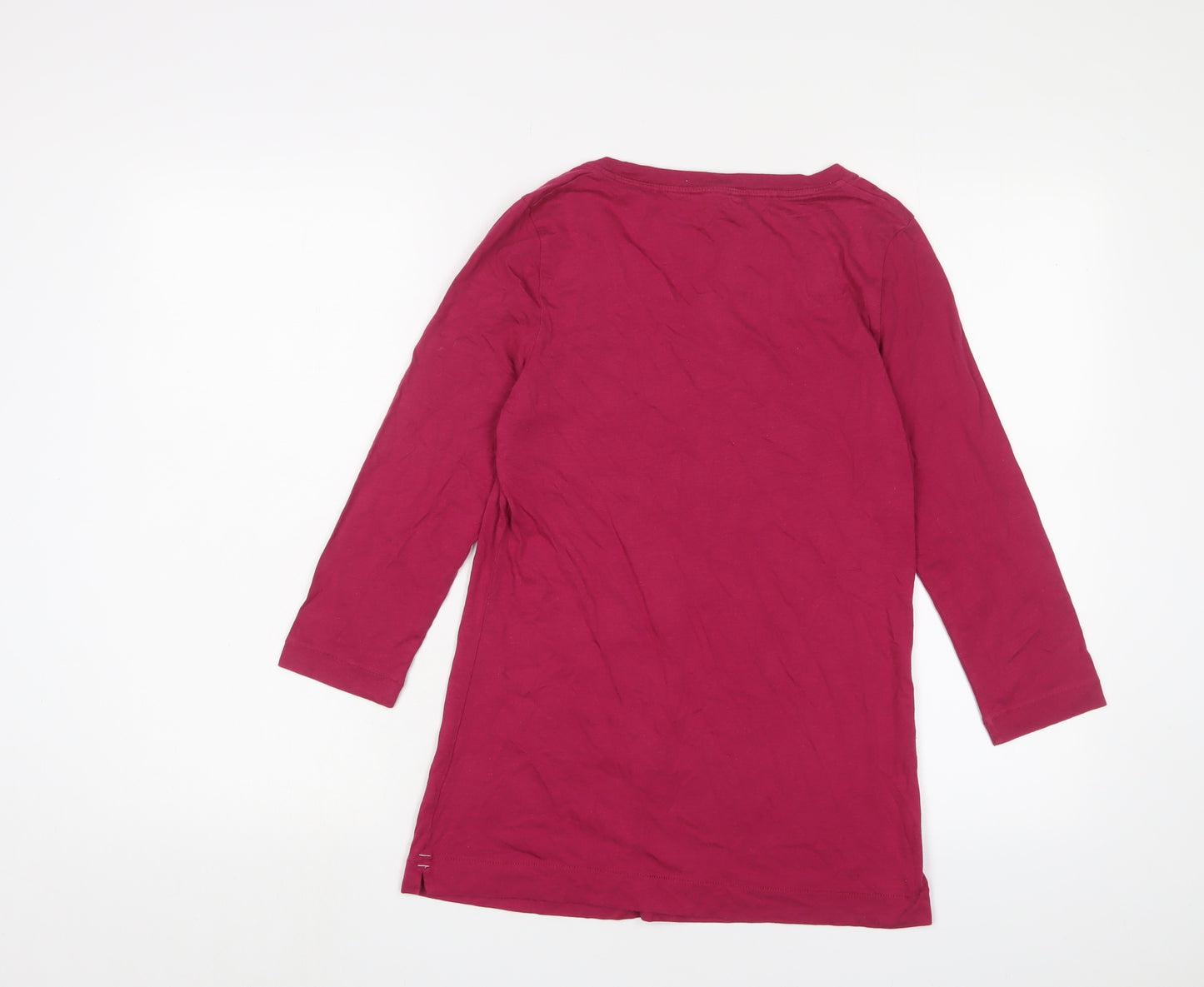 White Stuff Womens Purple Cotton Basic T-Shirt Size 10 Crew Neck