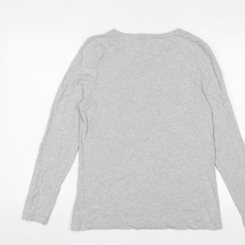 Barbour Womens Grey Cotton Basic T-Shirt Size 12 Crew Neck - Christmas