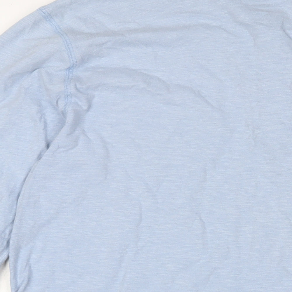 Gap Mens Blue Cotton T-Shirt Size L Henley