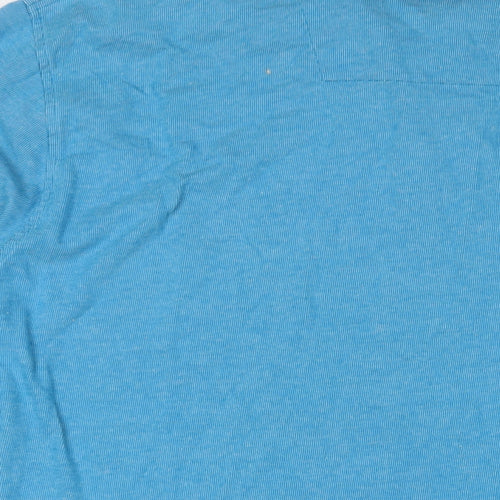 Maine Mens Blue Cotton Polo Size 4XL Collared Button