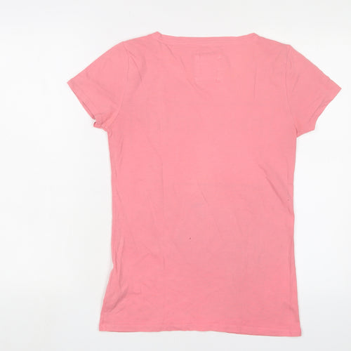 Abercrombie & Fitch Womens Pink Cotton Basic T-Shirt Size S Boat Neck - Calm down, i got this