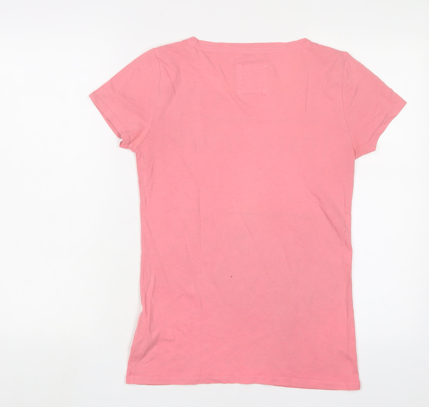 Abercrombie & Fitch Womens Pink Cotton Basic T-Shirt Size S Boat Neck - Calm down, i got this