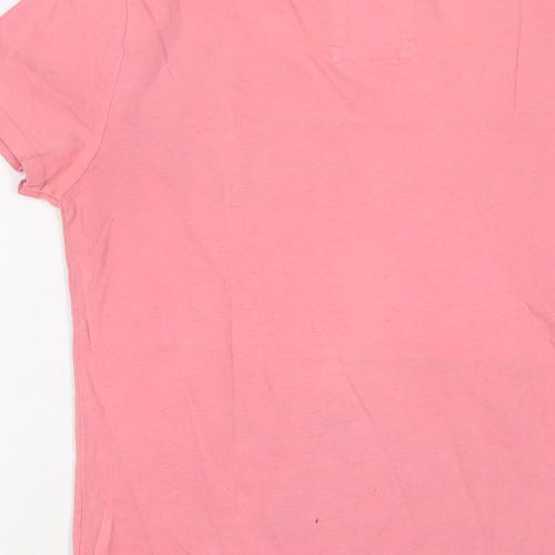 Abercrombie & Fitch Womens Pink Cotton Basic T-Shirt Size S Boat Neck - Calm down, i got this