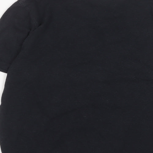 J.CREW Womens Black Cotton Basic T-Shirt Size S Crew Neck - Tie Front